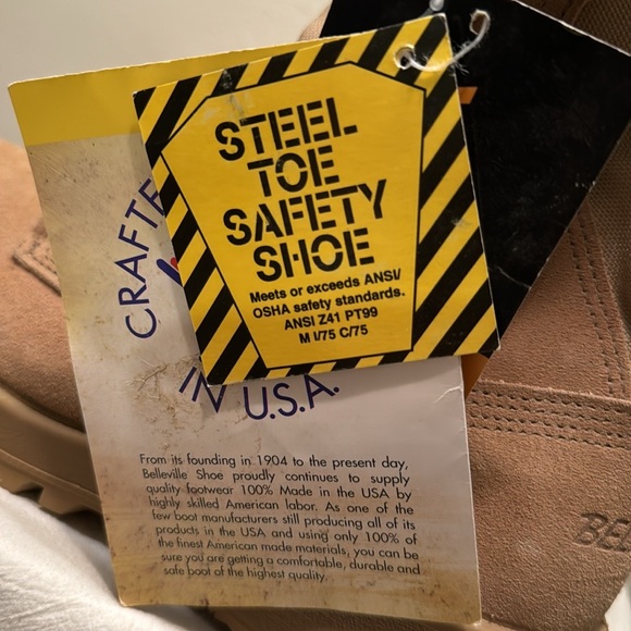 ladies or men’s Military Steel Toe tan leather size 5.5, runs large - Picture 11 of 12